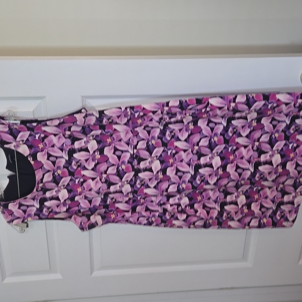 Lands' End Women's Dress - Pink and Purple Floral